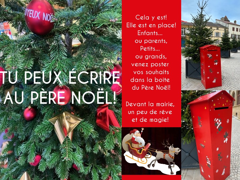 Boîte Aux Lettres Père Noël Avec Musique - Métal - 40x25x15cm - Pour Jardin Ou Intérieur - Piles AA Non Incluses