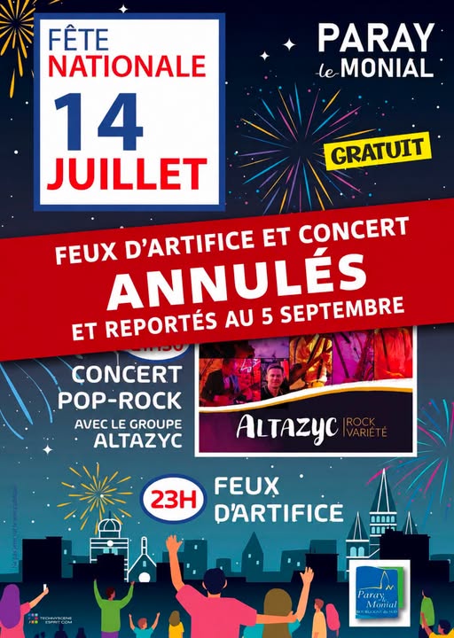 Feux d'artifice annulés pour le 14 juillet